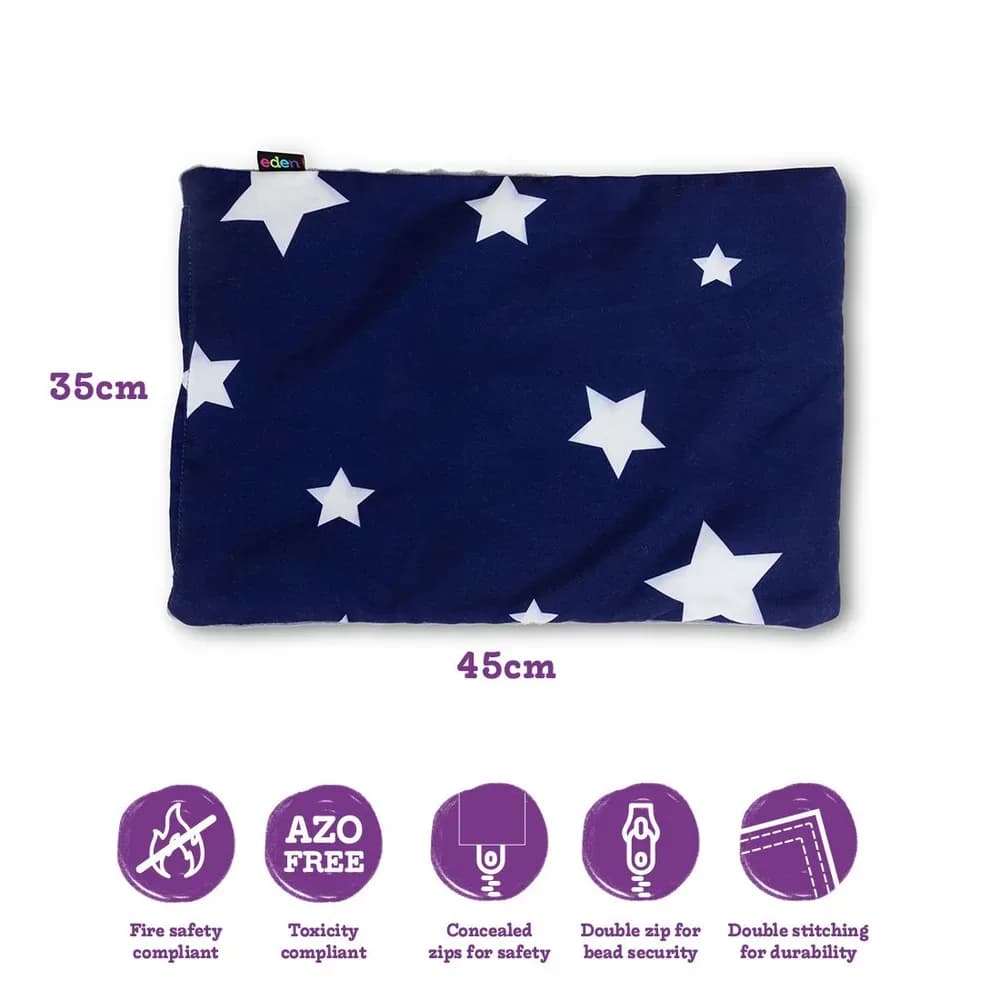 Pernă ponderată de poală senzorială cu imprimeu Stele – 45cm x 35cm x 2cm — miniatură