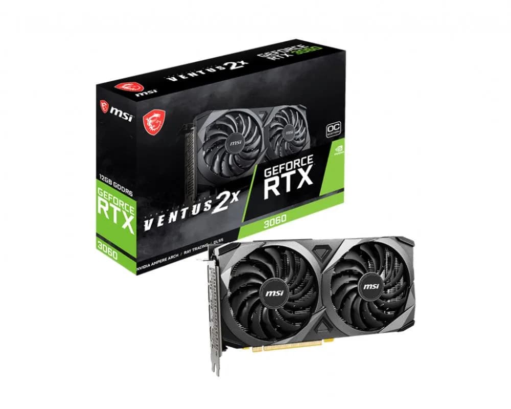 MSI GeForce RTX 3060 VENTUS 2X 12G OC 12GB GDDR6 PCIe 4.0 2xHDMI 2.1 3xDP 1.4 "RTX 3060 VENTUS 2X 12G OC" .