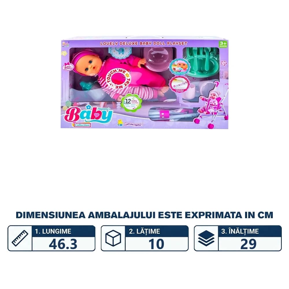 Bebelus muzical care face pipi + accesorii — miniatură