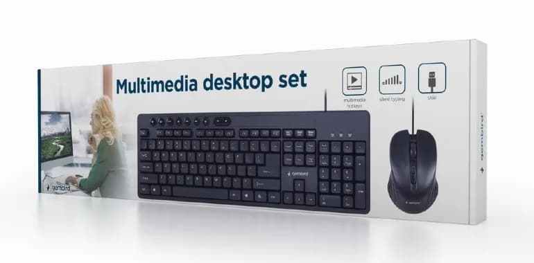 KIT wired GEMBIRD, tastatura 104 taste + mouse optic 1600dpi 3 butoane rotita scroll, black "KBS-UM-04"x — miniatură
