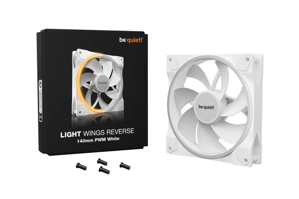 Ventilator be quiet "LIGHT WINGS", 140mm, 1300 rpm, rifle bearing, PWM, reversibil, negru, "BL134" — miniatură