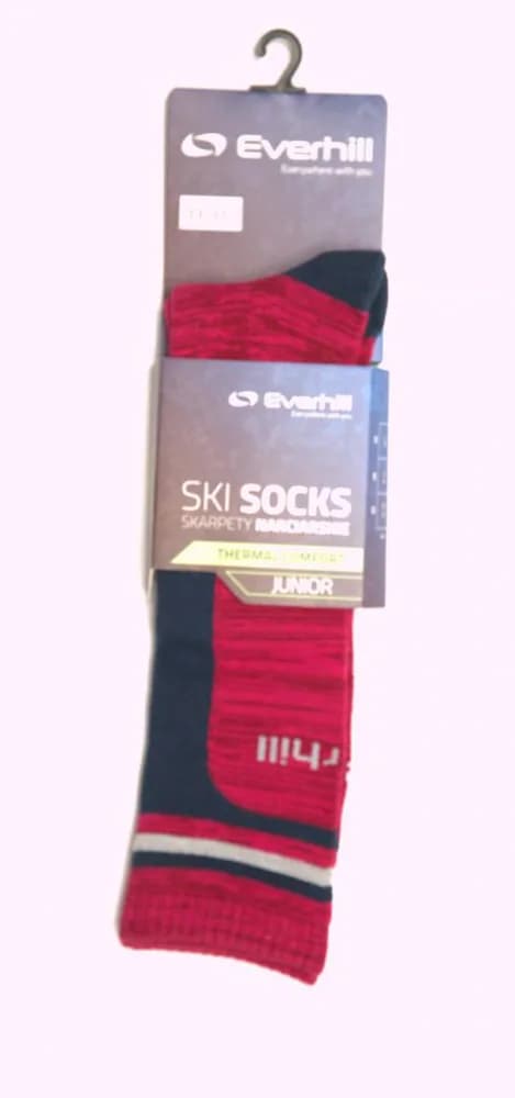 SOSETE SKI JUNIOR EVERHILL ROSU-NEGRU 30-32 — miniatură