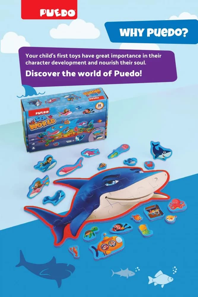 PUZZLE DIN SPUMA EVA, LUMEA MARINA, PUEDO — miniatură