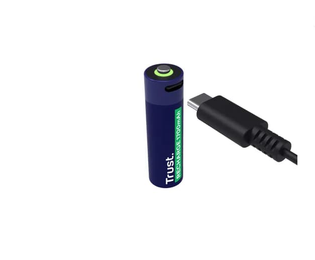 Baterii reincarcabile AA Trust, incarcate prin USB-C, putere intrare 1.2W, pachet de 2 bucati. — miniatură