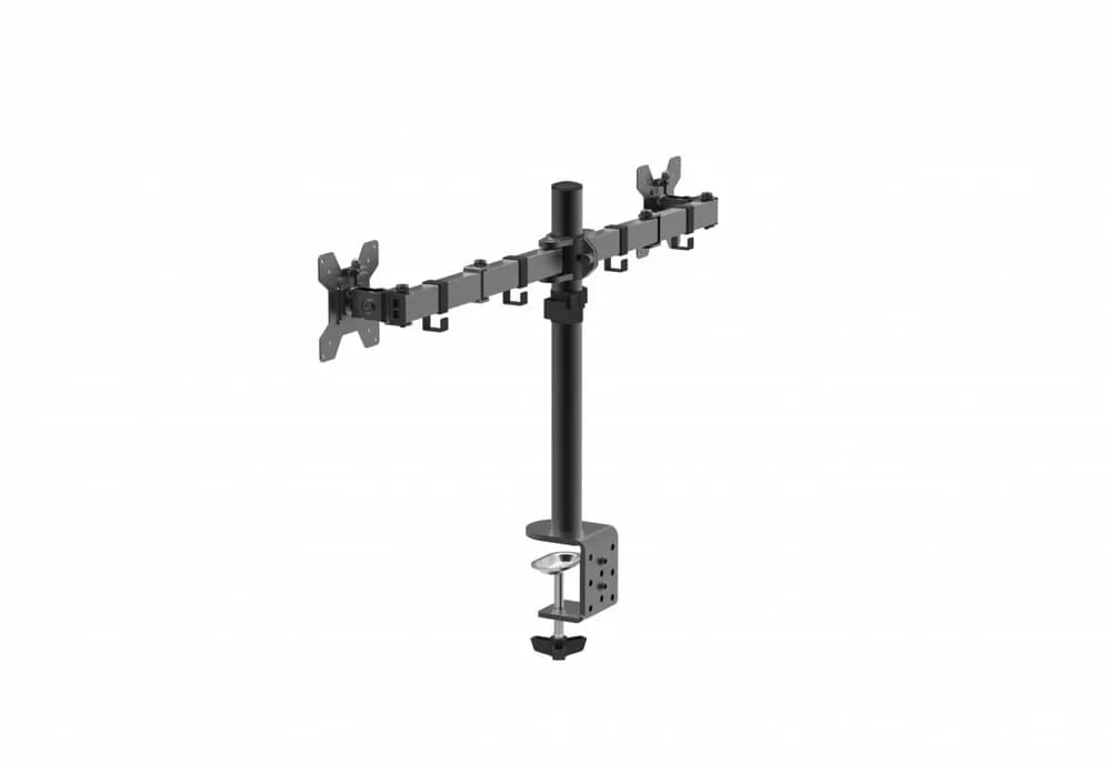 Suport dublu monitor Serioux, MM1903A, mobil, tilt:+/- 90 °, swivel: 180 °, rotatie 360°, VESA: 75×75 / 100×100mm, compatibilitate 10"-27", reglabil pe inaltime: 400mm,extensie braț: 415mm,greutate maxima suportata 8 kg, culoare negru — miniatură