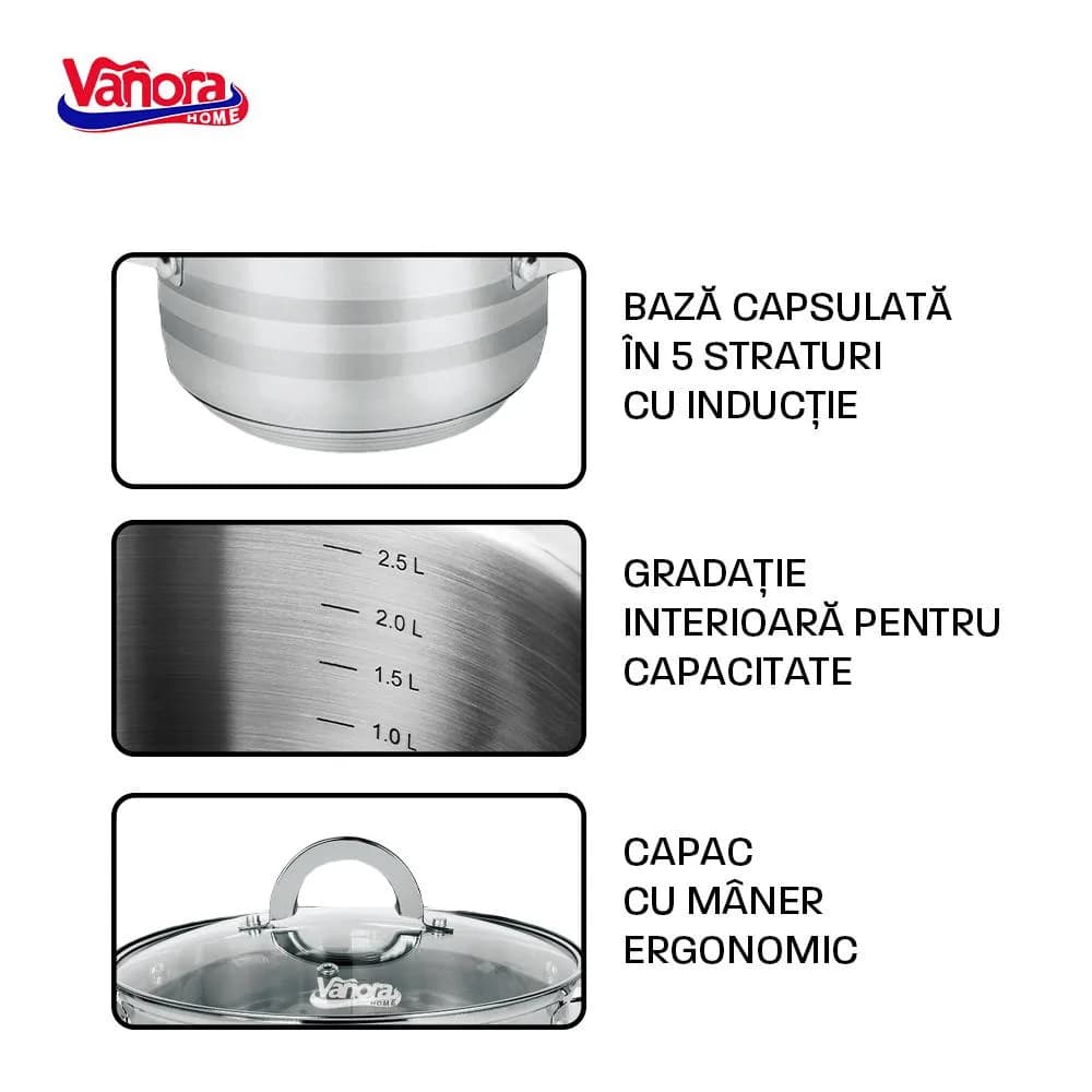SET GATIT DIN INOX 8 PIESE, MEDINA, VANORA HOME — miniatură