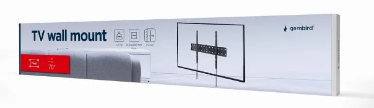 SUPORT de perete GEMBIRD, pt 1 TV/monitor, diag. max 37" - 70", fix, max 35 kg, "WM-70F-01" — miniatură