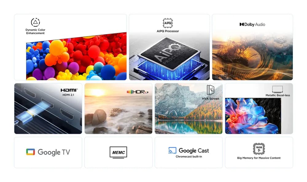 Televizor LED TCL 165 cm (65") 65P6K, Ultra HD 4K, Smart TV, WiFi, CI+ "65P6K" — miniatură