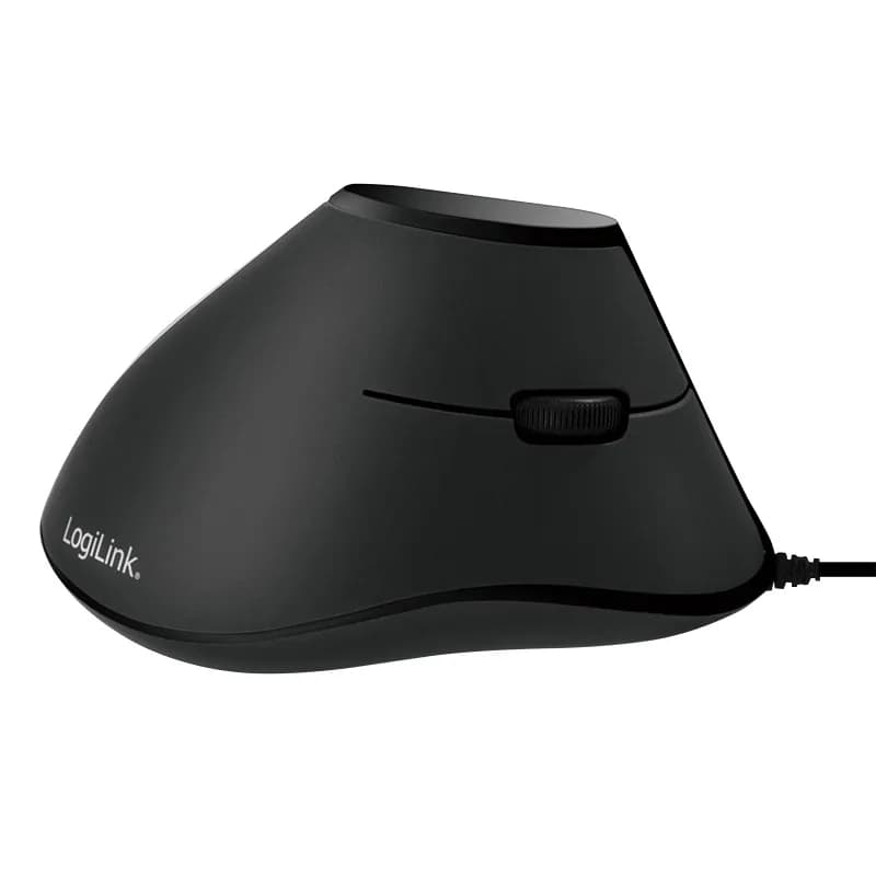 MOUSE Logilink, PC sau NB, cu fir, USB, optic, 1000 dpi, butoane/scroll 5/1, ergonomic, negru, "ID0158" — miniatură