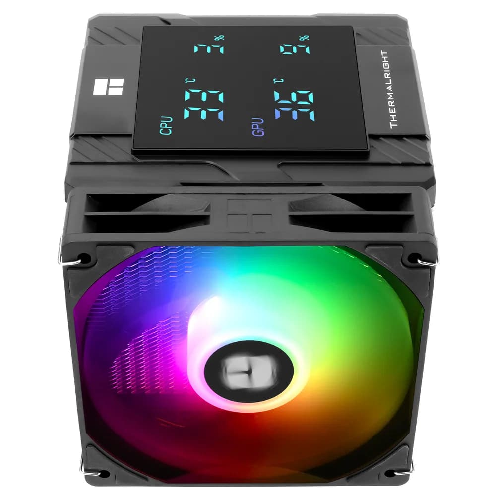 COOLER Thermalright "Peerless Assassin 120 Digital", skt. Intel si AMD, racire cu aer, vent. 2 x 120mm (TL-C12C-X28-S V2), 1850 rpm, 6 heatpipes, H 162mm, ARGB, negru, "Peerless Assassin 120 Digital Black Argb" — miniatură