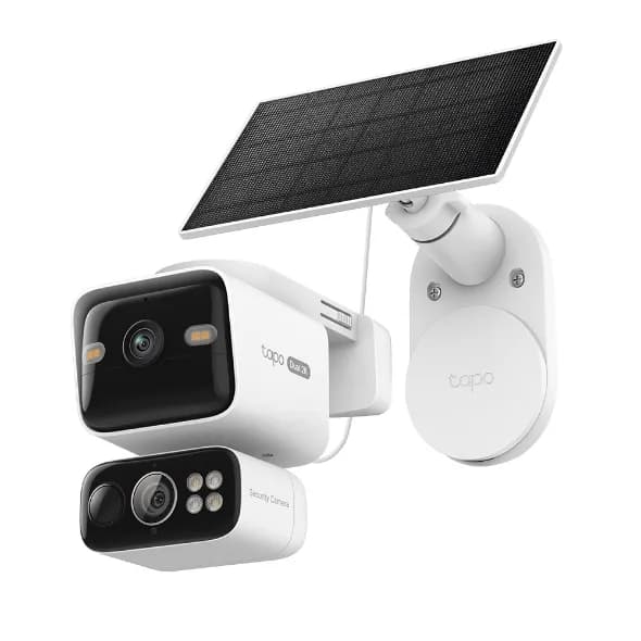 KIT CAMERA IP Exterior TP-Link, 2x camere dual lens 2K solar pan/tilt + CentralHub H500 (stocare locala 16GB, extensibila pana la 16TB), WiFi 2.4/5GHz, IP65, "Tapo HB410" — miniatură