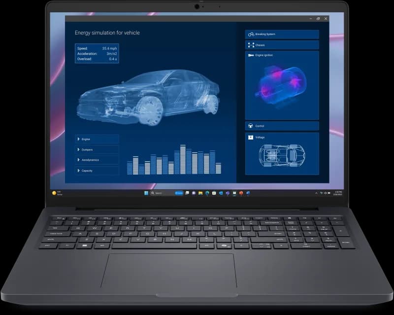 Laptop Workstation DELL Pro Max 16 MC16255, cu procesor Ryzen AI 7 PRO 350, 16'' WVA, 32 GB LPDDR5x, 1 TB, NVIDIA RTX PRO 1000, 8GB GDDR7, Windows 11 Pro