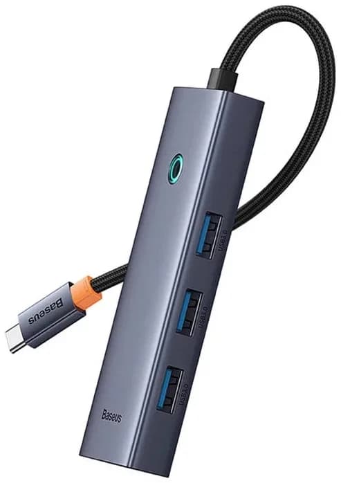HUB USB Baseus UltraJoy 4 in 1, input USB Type-C, output 4 x USB 3.0, gri "B0005280A813-03" - 6932172630829 — miniatură