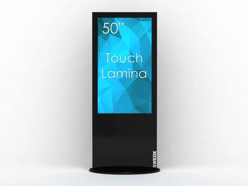 Stand Kiosk/Totem SWEDX Lamina 50" 4K cu Touch, SWLT-50K8-A2, Negru cu baza mobila/fixa metalica