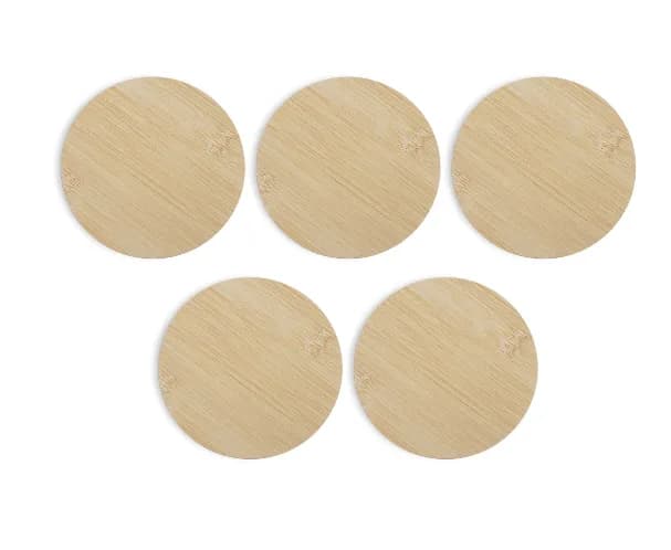 Accesoriu gravator laser AlgoLaser Round Bamboo Coaster 5 buc
