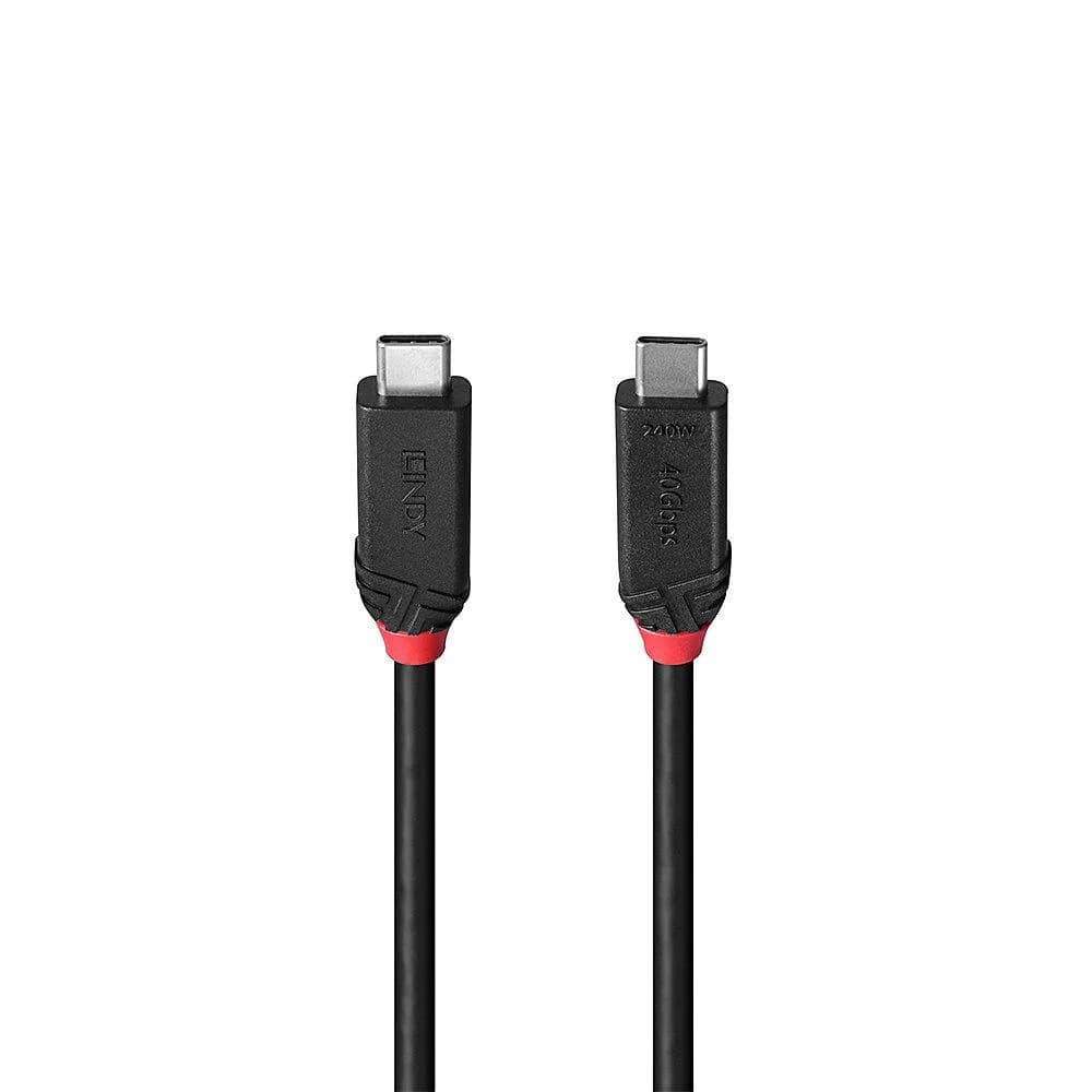 Cablu Lindy 1m USB4 240W Type C, 40 Gbps, Black Line — miniatură