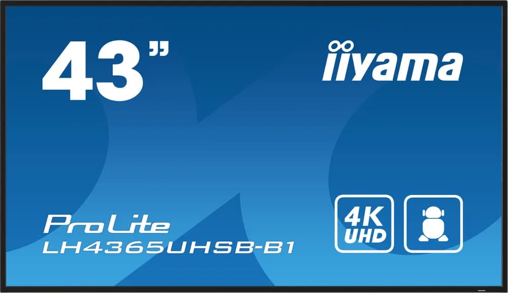 Ecran Profesional IPS LED iiyama ProLite 42.5" LH4365UHSB-B1, UHD (3840 x 2160), HDMI, DisplayPort, Boxe (Negru) "LH4365UHSB-B1" — miniatură