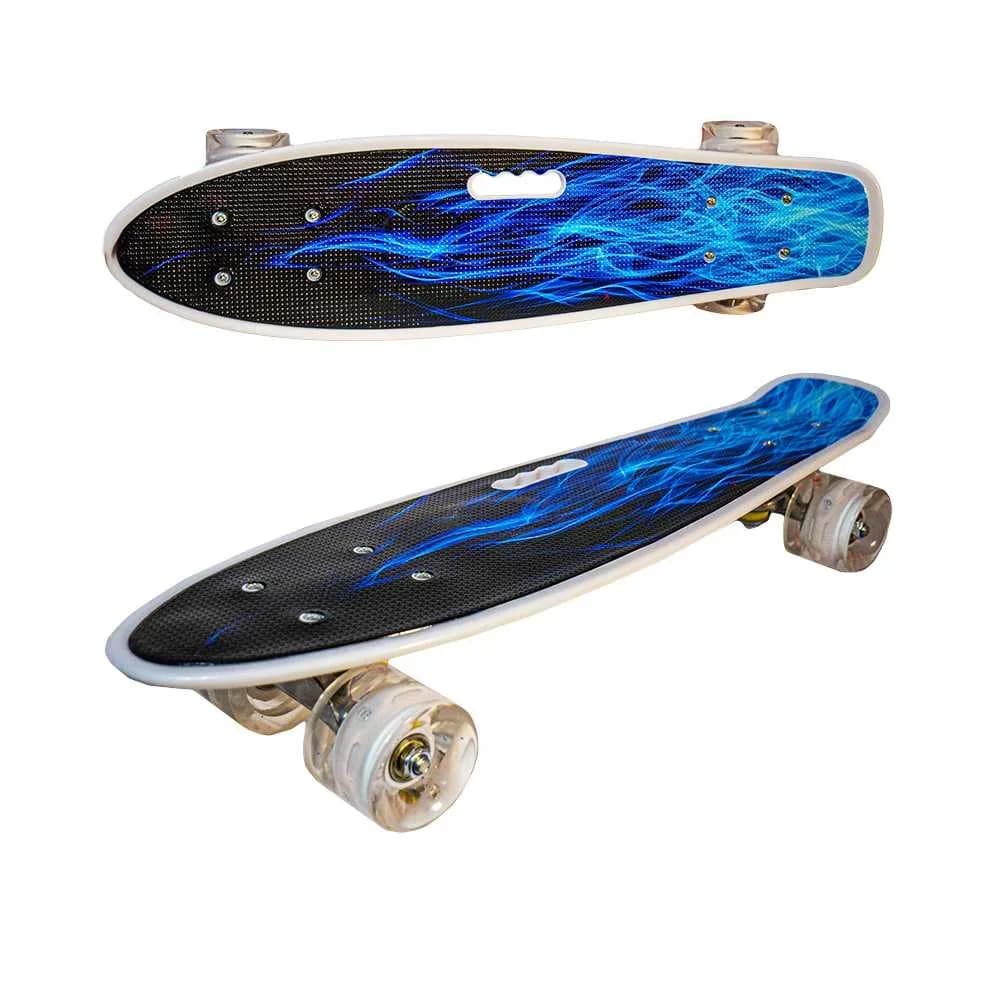 Placa skateboard cu roti silicon, led — miniatură