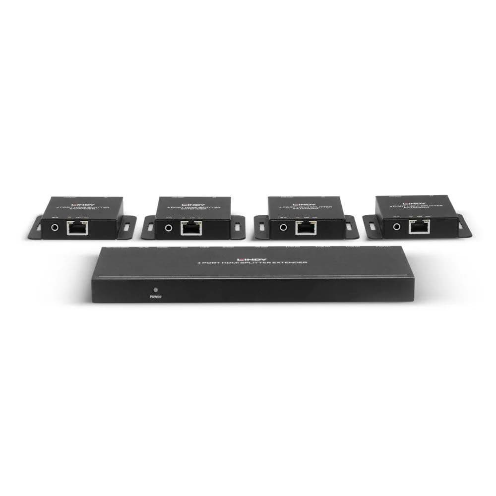 Lindy 50m Cat.6 4 Port HDMI & IR Splitter Extender with Loop Out Description An advanced Splitter Extender that extends and distributes HDMI & IR signals to 4 displays at distances of up to 50m Supports resolutions up to Full HD 1920x1080 @60Hz 4:4:4 8bit, including 3D Features a loop-through HDMI — miniatură