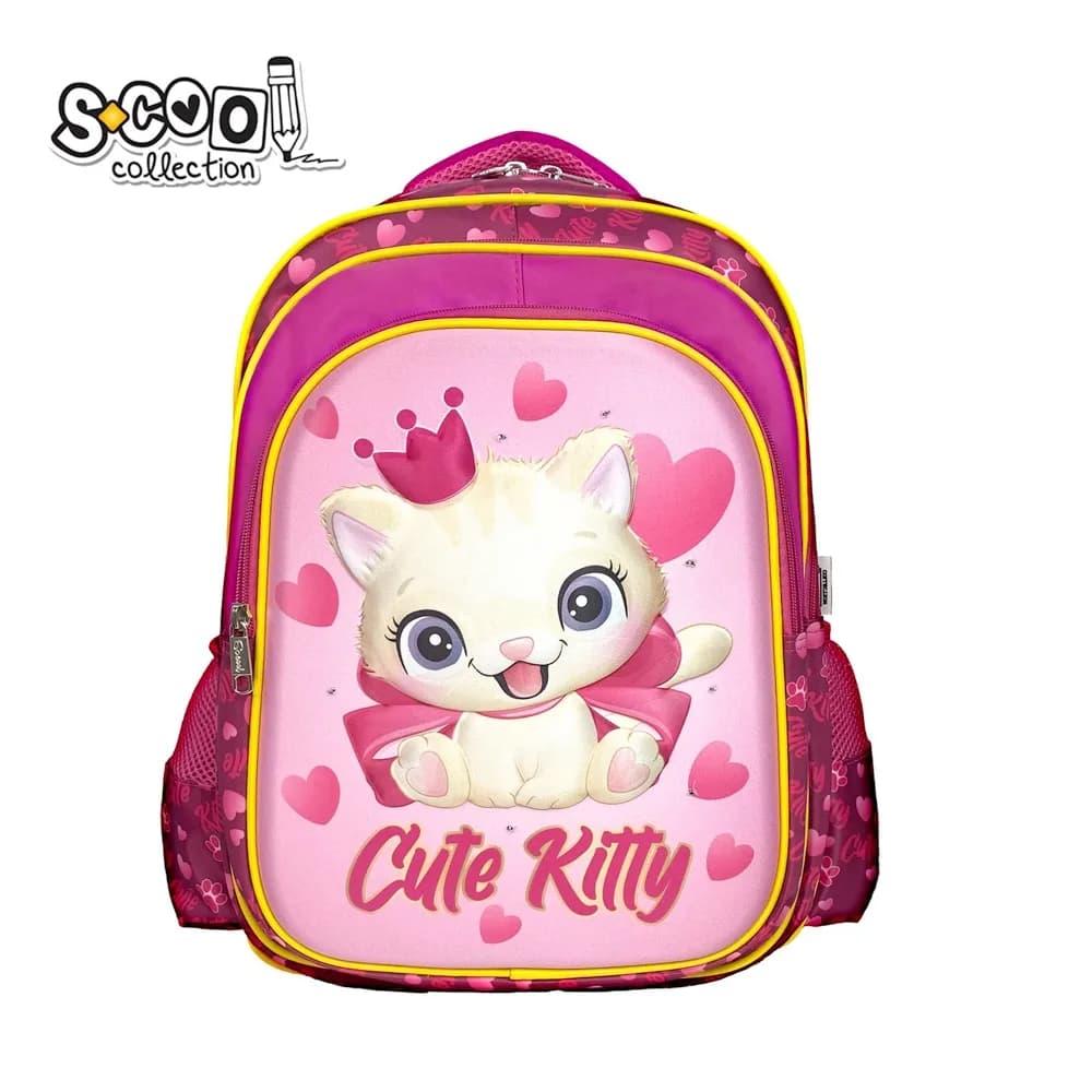 Ghiozdan 3D, cu led, 40x32x19.5 cm, CUTE KITTY - S-COOL