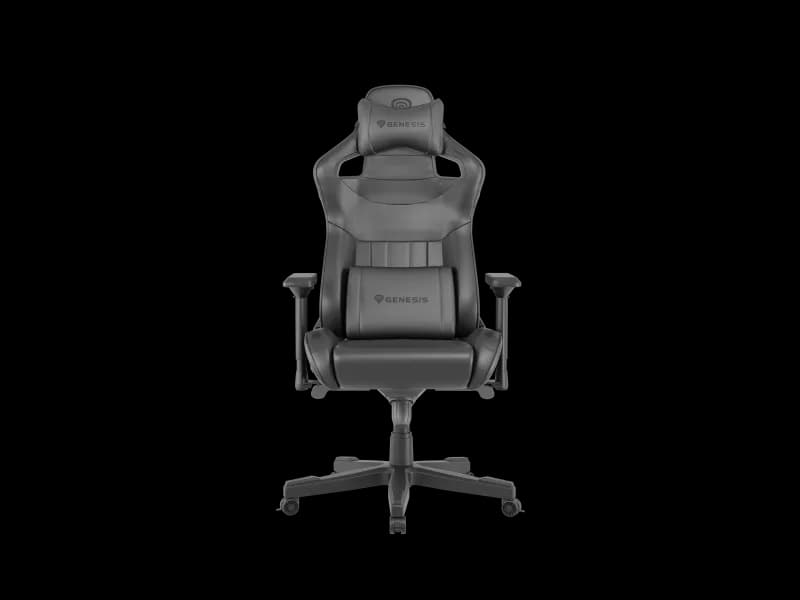Scaun gaming Genesis Nitro 950, material piele ecologica, reglabil pe inaltime, greutate maxima suportata 150 kg, inaltime scaun reglabil 50 - 55 cm, spatar ajustabil 160°, dimensiuni roti 60mm, echipat cu piston cu gaz clasa 4, manere 4D, negru