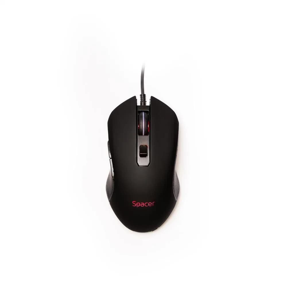 Mouse Gaming SPACER SP-GM-01, 2400 dpi, Negru — miniatură