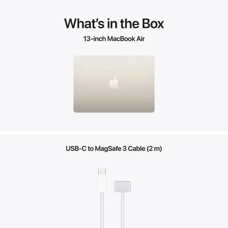 MacBook Air 13.6" Retina/Apple M5 (CPU 10-core, GPU 10-core, NeuralEngine16-core)/32GB/1TB - Starlight - INT KB (No Adapter) - 2026 (CTO from MDHD4RO/A) — miniatură