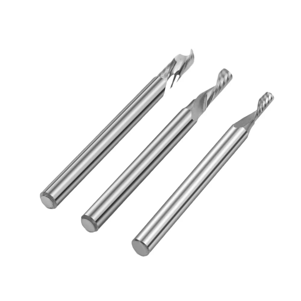 Accesoriu gravator laser TwoTrees HRC55 3,175 mm Carbide End Mill Cutter pentru CNC- 3 buc — miniatură
