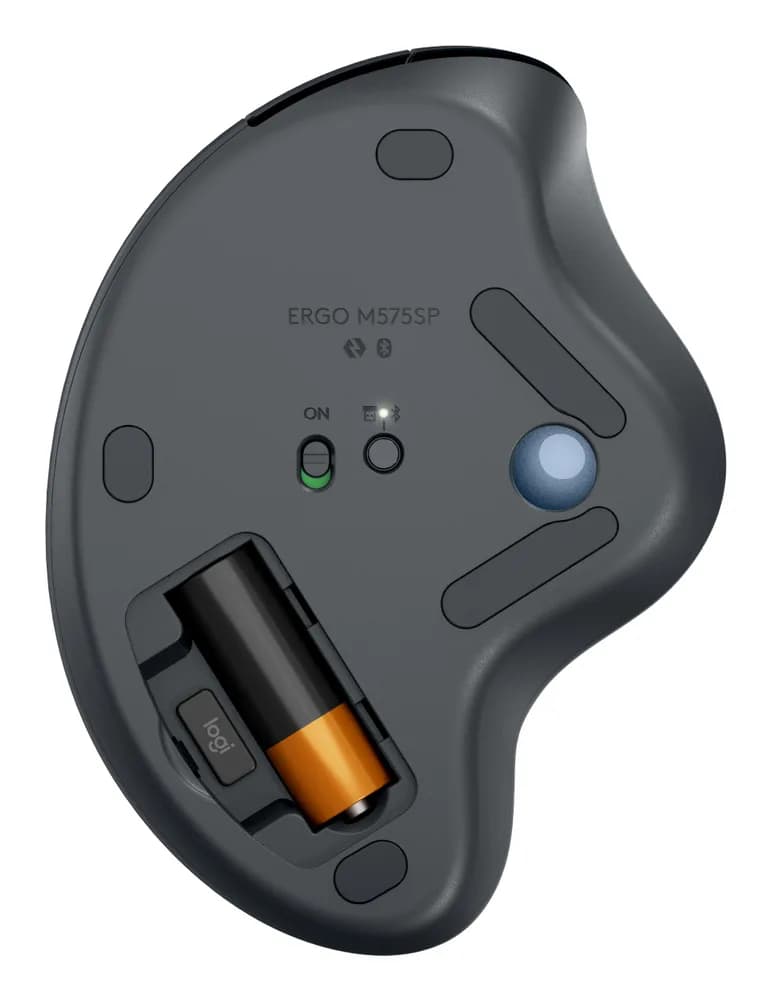 LOGITECH ERGO M575S Wireless Trackball - GRAPHITE+BLUE BALL - BT - EMEA28-935"910-007029" — miniatură