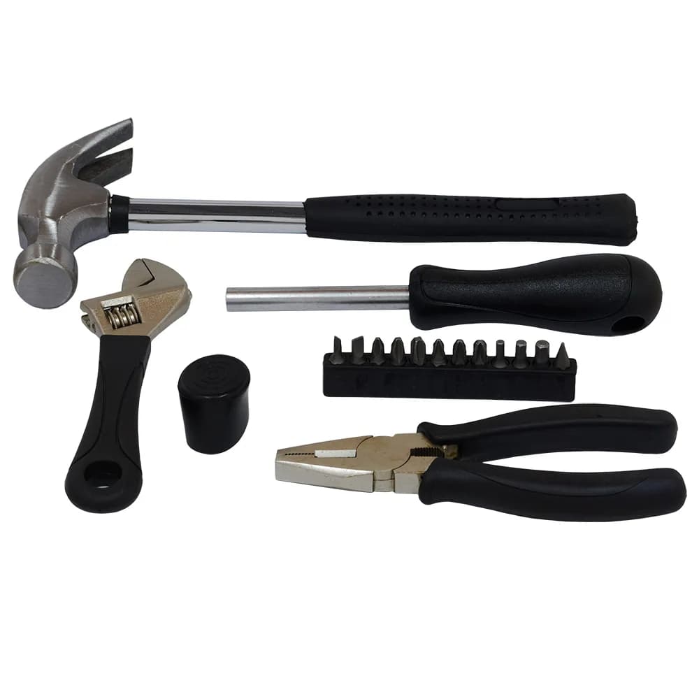 TRUSA scule SPACER contine 1 x ciocan, 1 x patent, 1 x surubelnita, 12 x capete surubelnita, 1 x cheie reglabila, 1 x protectie cauciuc ciocan, 1 x cutie transport si depozitare " SPT-HANDY-17" — miniatură