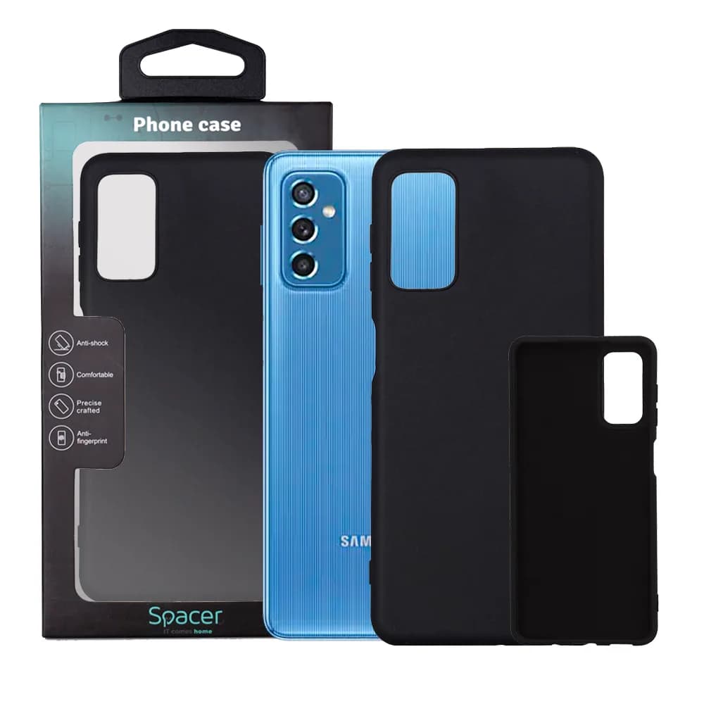 Husa Samsung Galaxy M52 5G Spacer, negru, grosime 2mm, material flexibil silicon + interior cu microfibra "SPPC-SM-GX-M52-SLK"