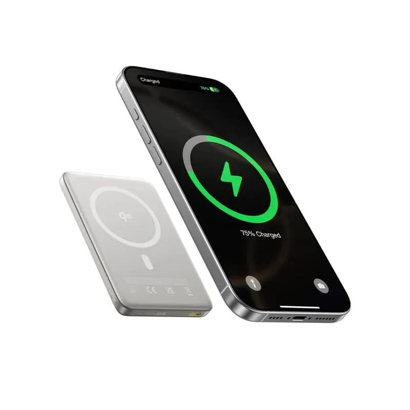 POWER BANK Baseus PicoGo AM41 Ultra-Slim Qi2 Magnetic Wireless, capacitate 10000mAh 27W, 1 x USB Type-C, include cablu USB Type-C la USB Type-C 30cm, titanium "E0027203" - 6932172691684 — miniatură