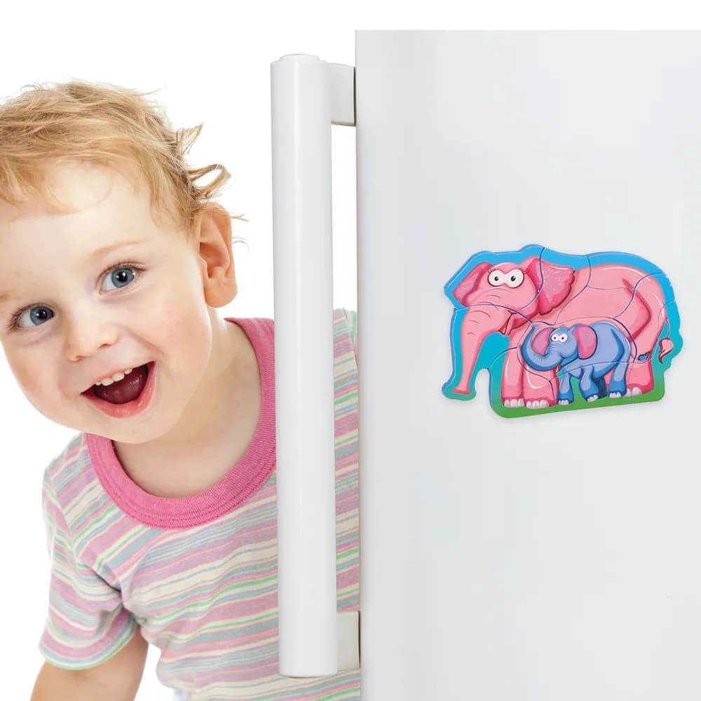 PUZZLE DIN SPUMA EVA-MAMA SI PUIUL ELEFANT,8 PIESE, PUEDO — miniatură