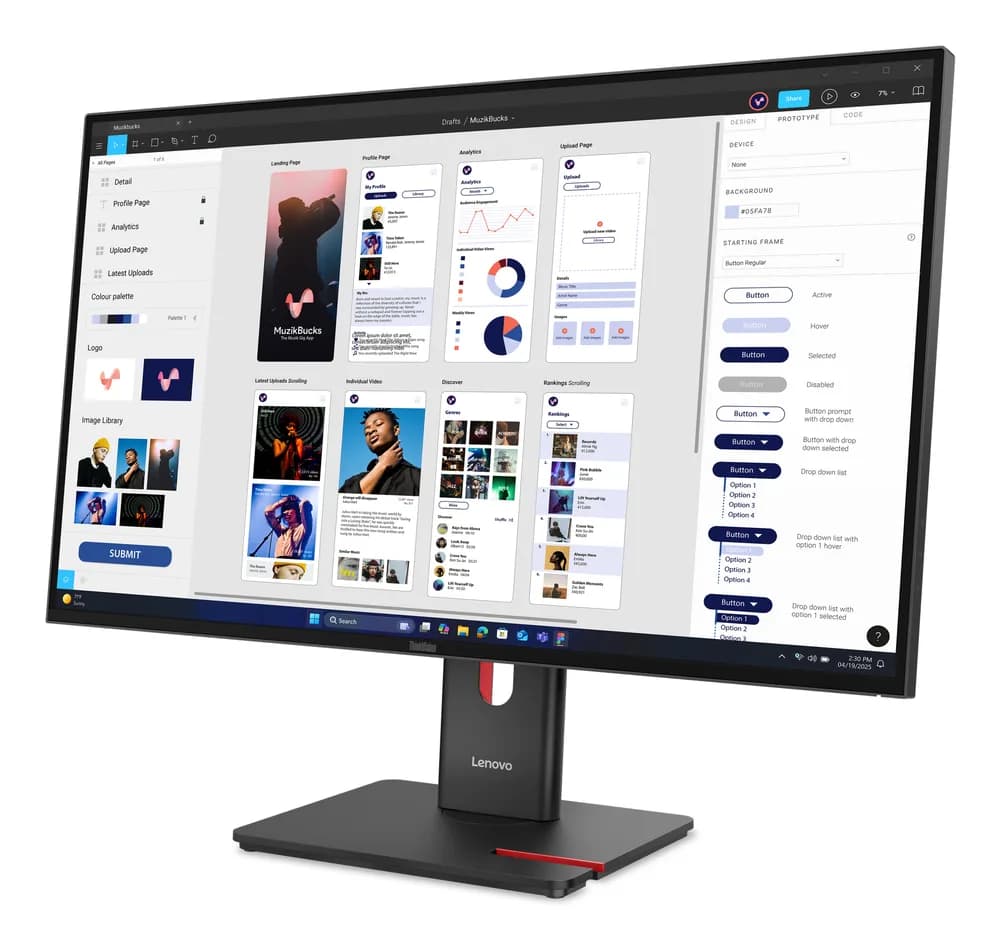 ThinkVision T32UD-40 31.5" UHD IPS 3Y"64B0GAT1EU" — miniatură