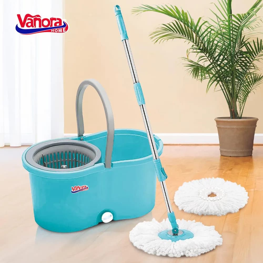 SET CURATENIE CU MOP ROTATIV, CLEAN360, ALBASTRU — miniatură