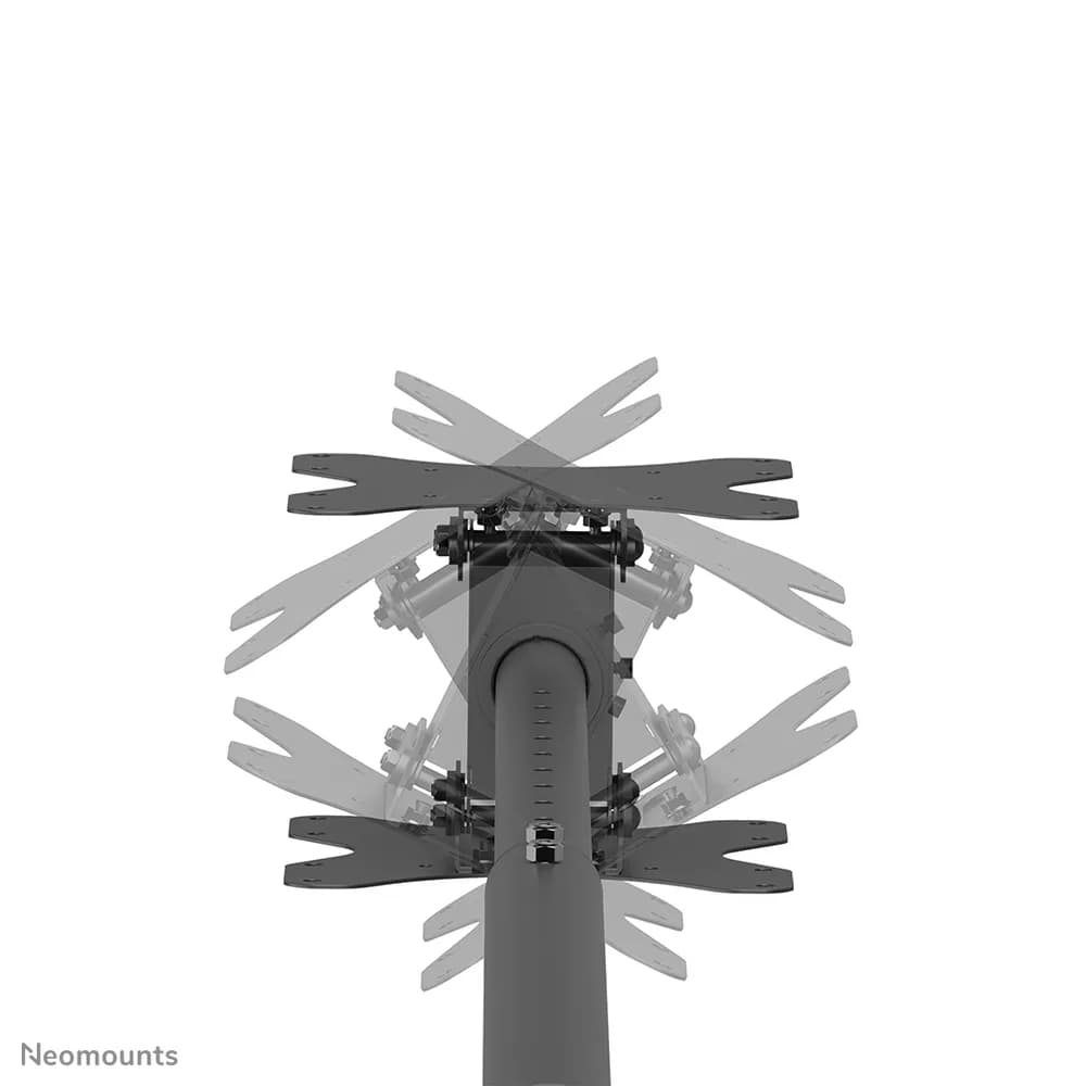 Suport TV Neomounts CL35-340BL22, VESA 200x200, pentru 2 ecrane, inaltime ajustabila 106-156 cm, capacitate 45 kg, 25° inclinare, 360° rotire — miniatură