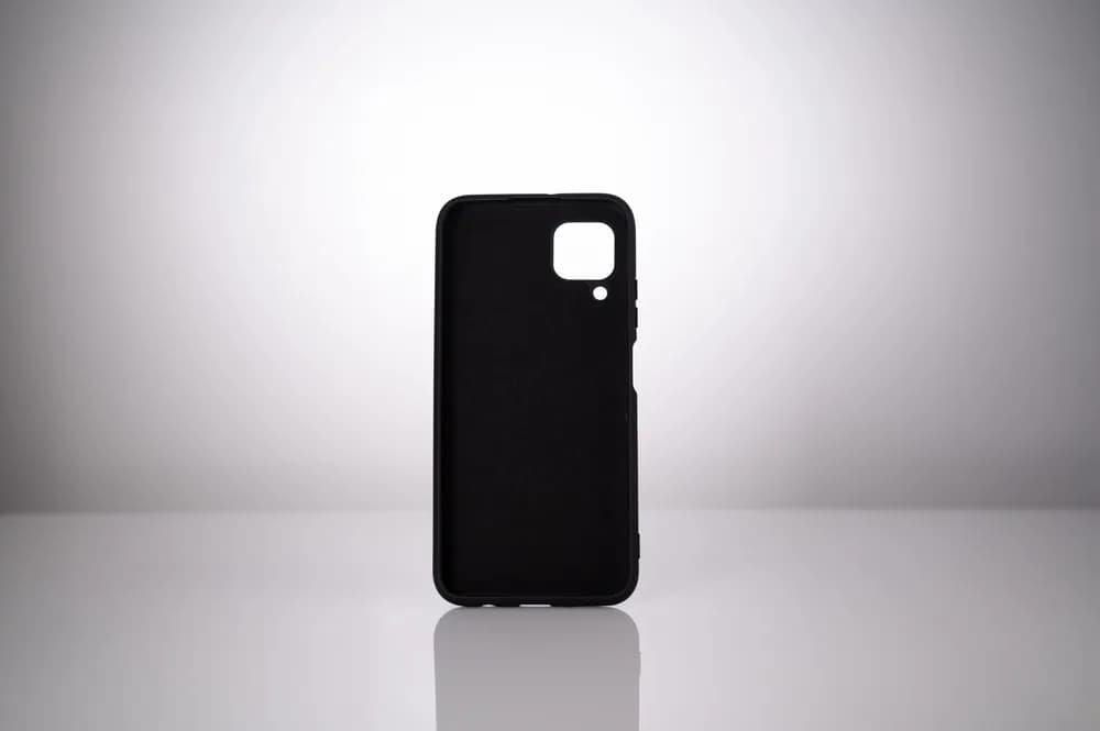 Husa Huawei telefon P 40 Lite, negru, tip back cover, material flexibil silicon + interior cu microfibra, "SPPC-HU-P-40L-SLK" — miniatură