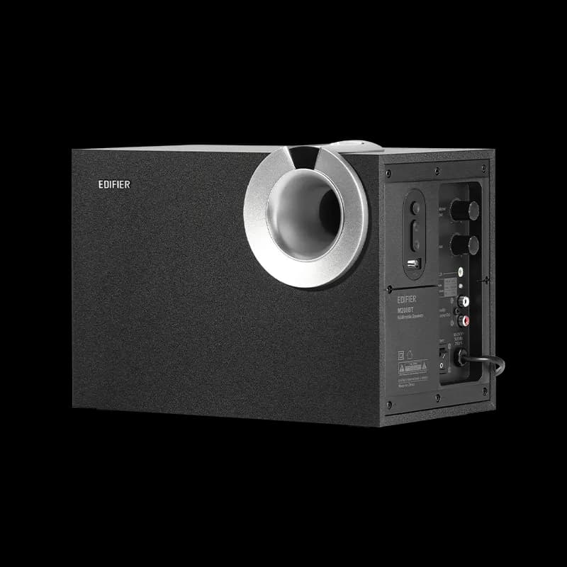BOXE EDIFIER 2.1, RMS: 34W (2 x 8W, 1 x 18W), bluetooth, volum, bass; raport semnal-zgomot: #25dBA, frecventa raspuns - sateliti: 210Hz - 20kHz, black, "M206BT" — miniatură