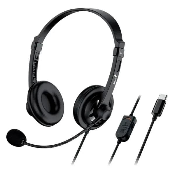 CASTI Genius "HS-230U", cu fir, utilizare multimedia, USB-A, microfon pe brat, lungime cablu 2.4m, control volum pe fir, negru, "31710021401" - 4710268259541