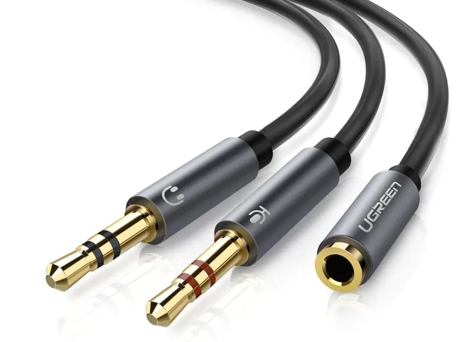 CABLU audio Ugreen, "AV140" stereo 2 x 3.5 mm jack (T) la 3.5 mm jack (M), 0.20 m, conectori auriti, negru "20899" - 6957303828999