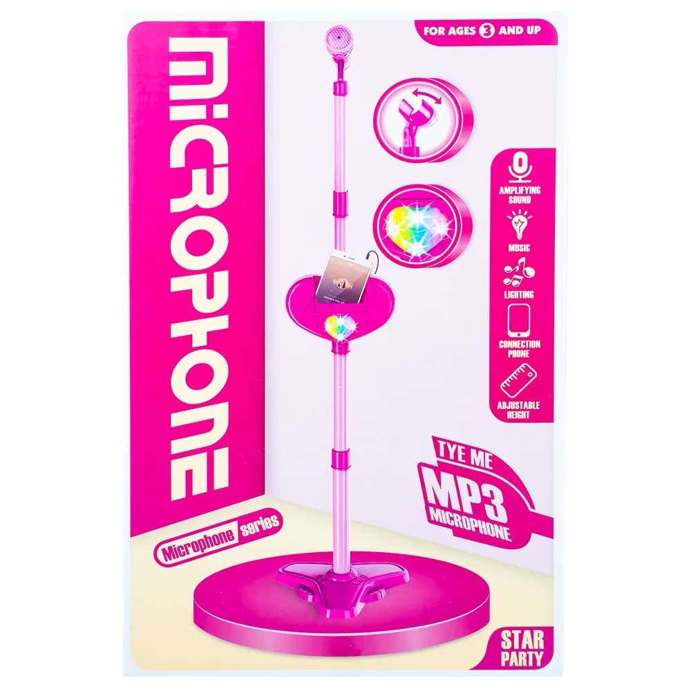 Microfon cu baterii si suport, pentru fete — miniatură