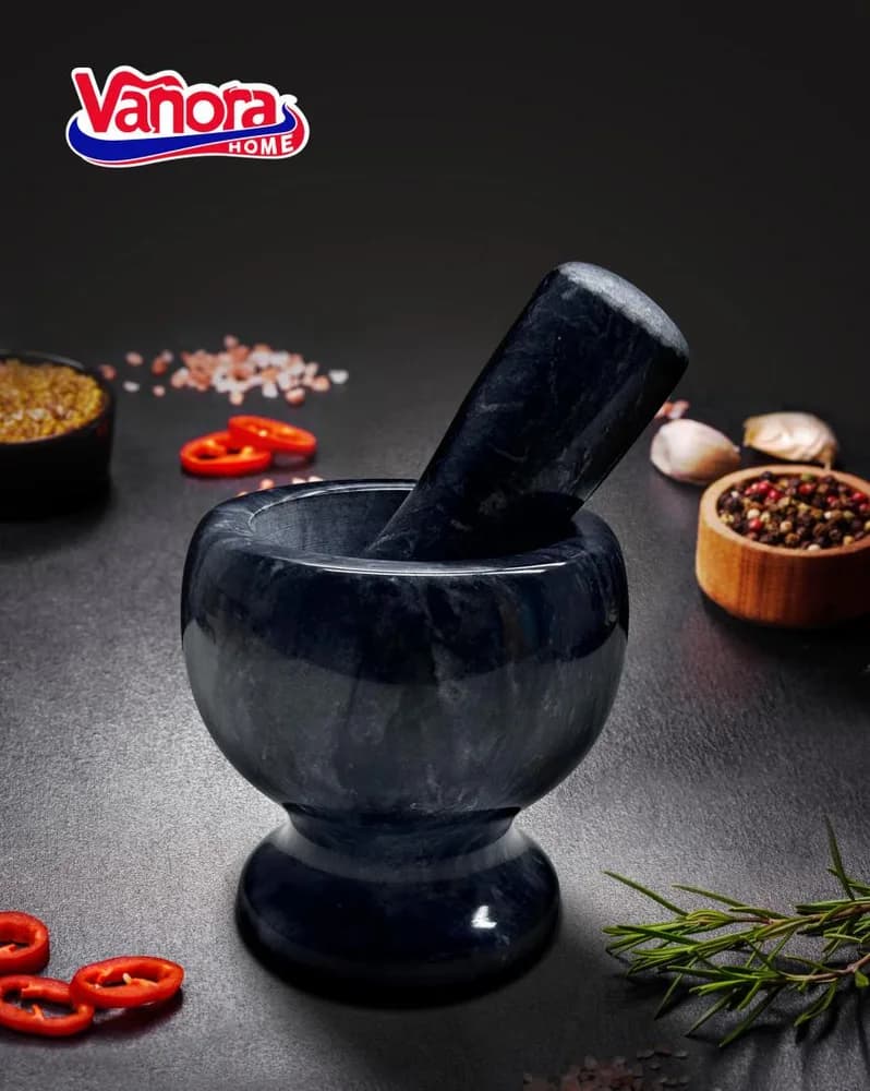 MOJAR CU PISTIL DIN MARMURA, DIA 9.5 CM, VANORA HOME ( mix doua culori in bax, 3 buc/ culoare) — miniatură