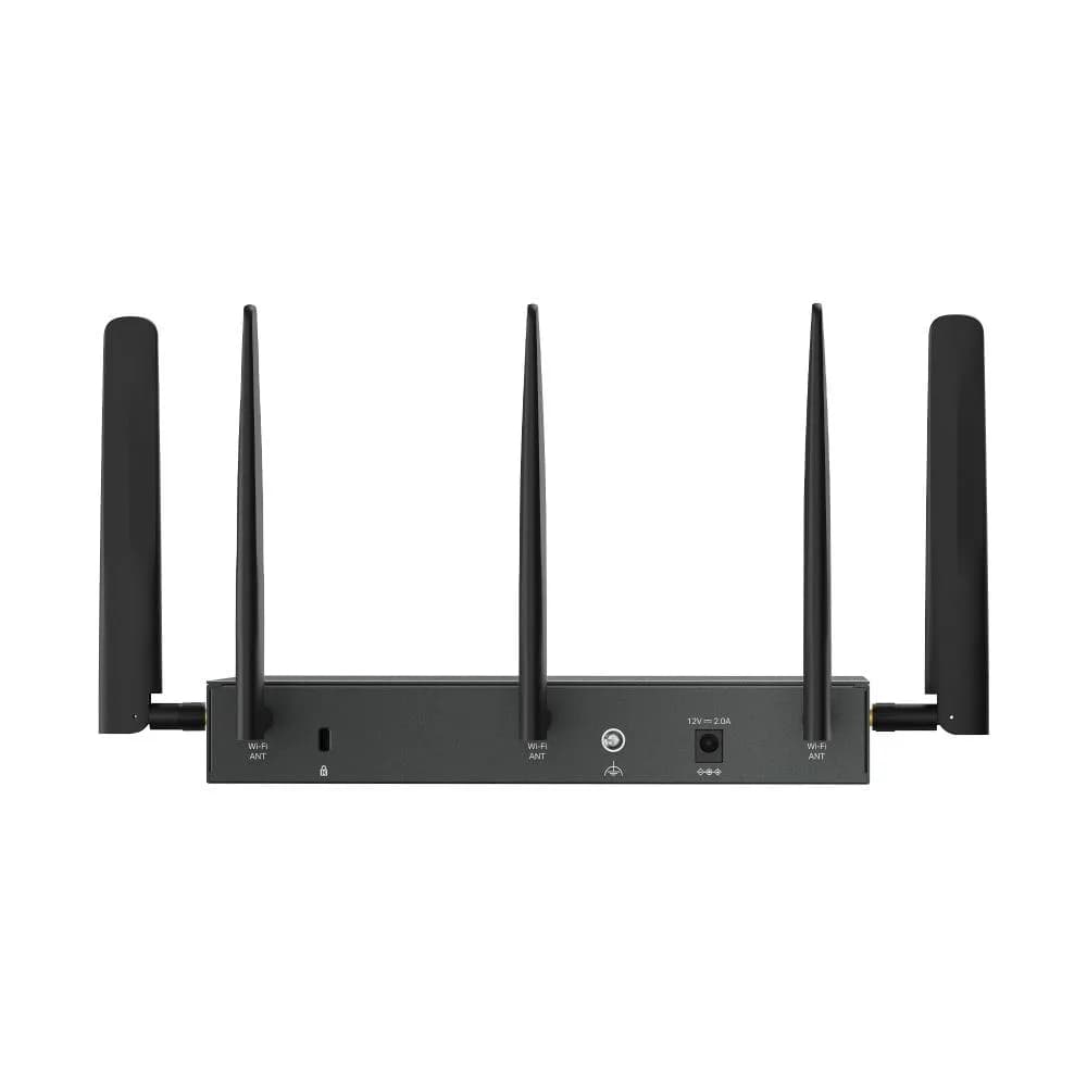 "Omada 4G+ Cat6 AX3000 Gigabit VPN Router PORT: 1× Gigabit SFP WAN/LAN Port, 1× Gigabit RJ45 WAN Port, 4× Gigabit WAN/LAN RJ45 Ports, 1 Nano SIM slot (4G+ Cat6) SPEED: 574Mbps at 2.4 GHz + 2402 Mbps at 5 GHz (HE160) Wi-Fi Speed, 300 Mbps Download LTE Speed FEATURE: Integration with Omada SDN — miniatură