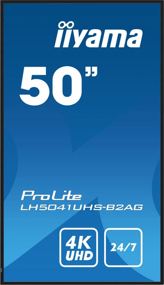 Display Profesional VA LED Iiyama 50" LH5041UHS-B2AG, UHD (3840 x 2160), VGA, HDMI (Negru) "LH5041UHS-B2AG" — miniatură