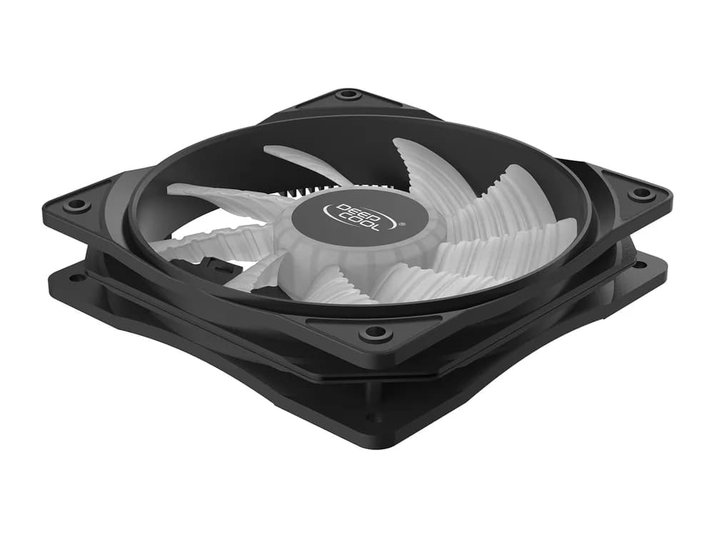 VENTILATOR DEEPCOOL PC RF120W, 120x120x25 mm, 4 white LED, Hydro Bearing, "DP-FLED-RF120-WH" — miniatură