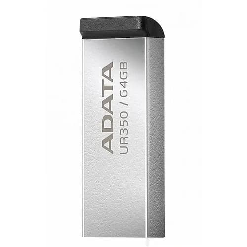 Memorie USB ADATA UR350 64 GB, USB 3.2, Argintiu — miniatură