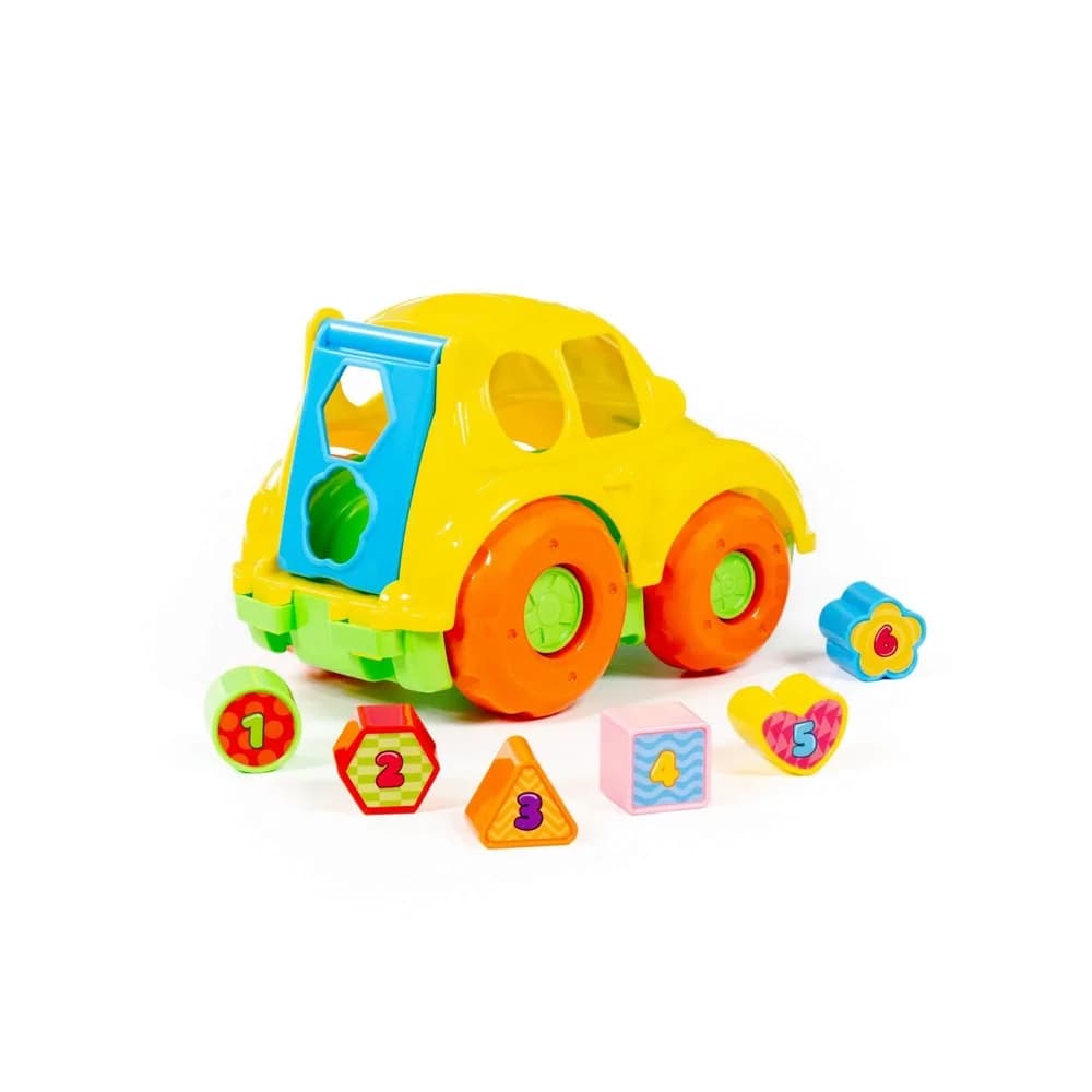 Masinuta + cuburi educative, 23.5x15.2x15.8 cm, Polesie — miniatură