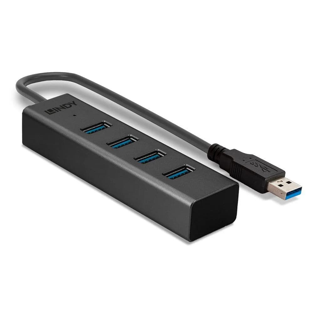 Hub USB Lindy 4 Port USB 3.0 Hub, USB-A, 4 porturi, Negru