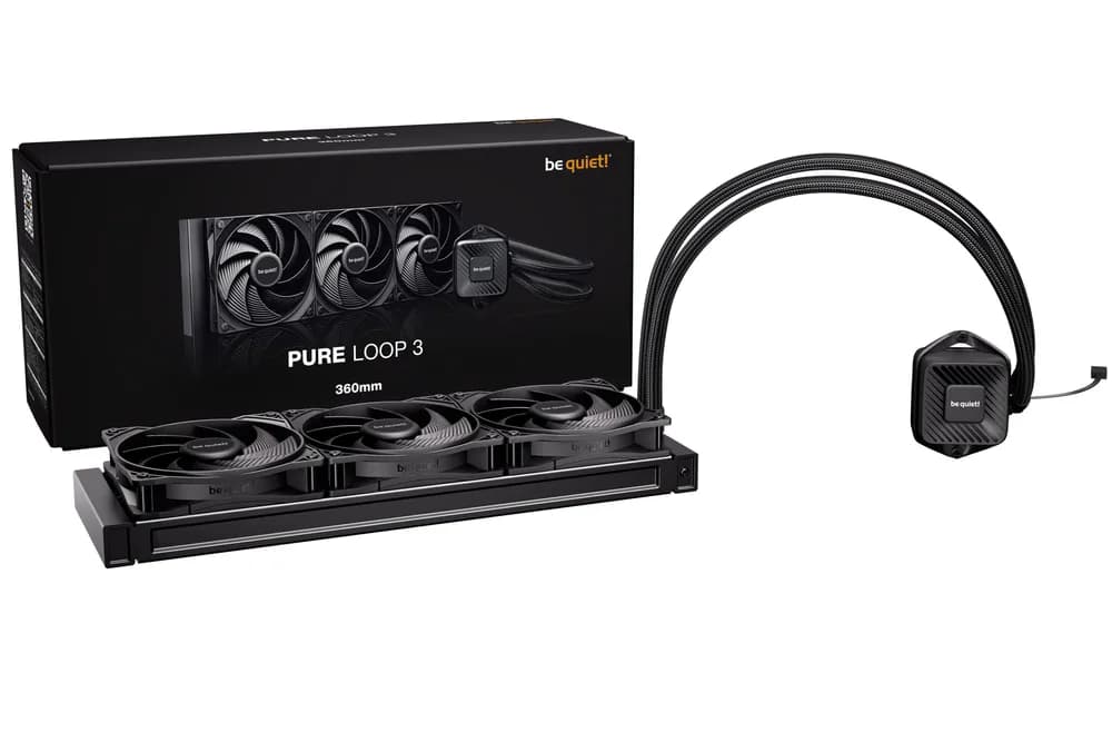 COOLER be quiet "PURE&nbsp;LOOP 3", skt. LGA1851, LGA 1700, AM4, AM5, racire cu lichid, 3 x 120mm, 2100 RPM, negru "BW029EU" — miniatură