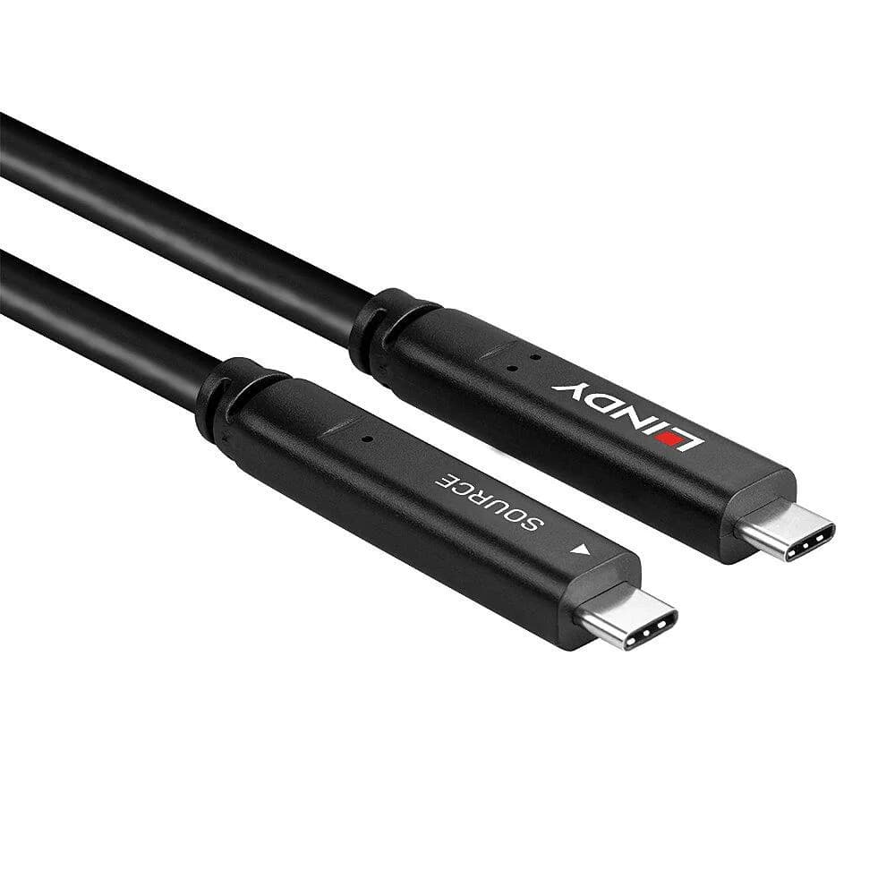Cablu Lindy 10 m USB 3.2 Gen 1 & DP 1.4 Type C, latime de banda suportata 5Gbps (USB 3.2 Gen 1), 16.2Gbps (DP 1.4, 2 lanes), rezolutie maxima 4K 3840x2160@30Hz, negru — miniatură